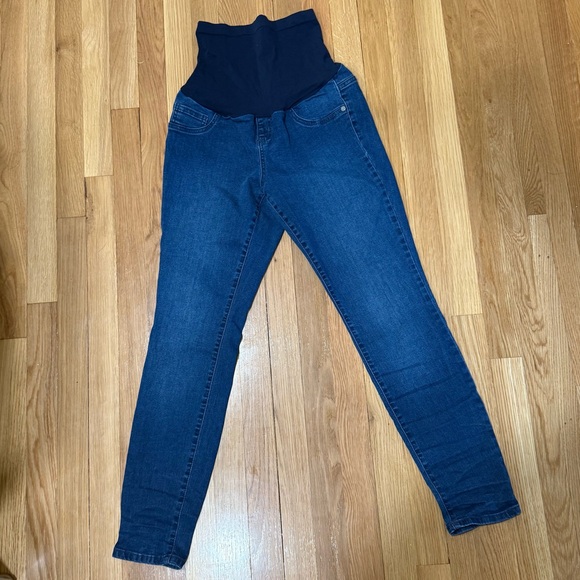 Indigo Blue Maternity Skinny Leg Jeans- Size Large - Picture 1 of 4
